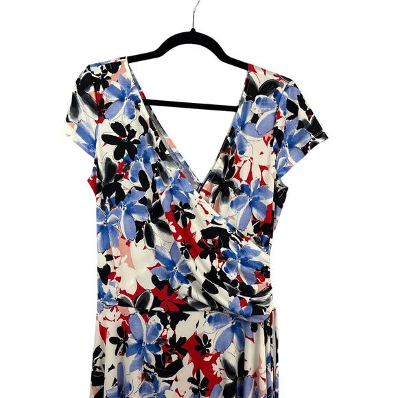 Maggy London Women’s Multicolor Floral Midi Dress Size 14 – Fit & Flare Dress - Picture 1 of 4